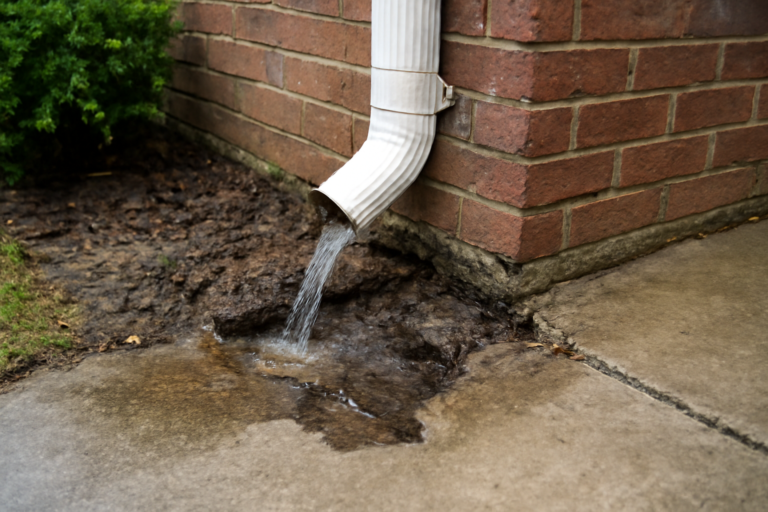 Downspout Failure Water Removal