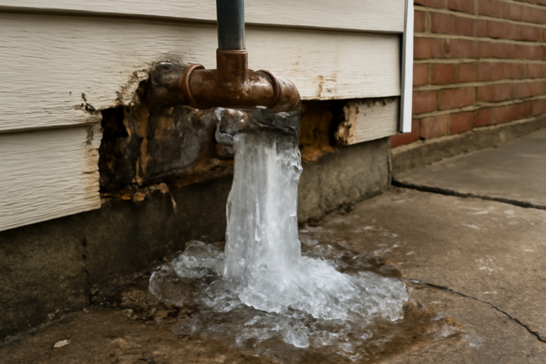 Frozen Pipe Water Removal
